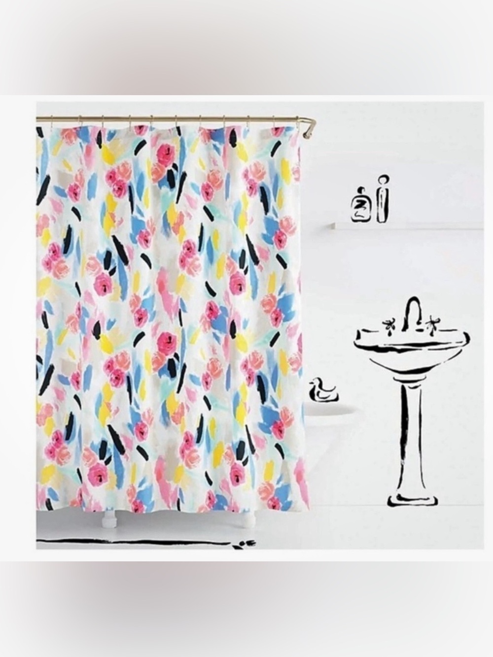 NWT Kate Spade ‘Paintball Floral’ Shower Curtain